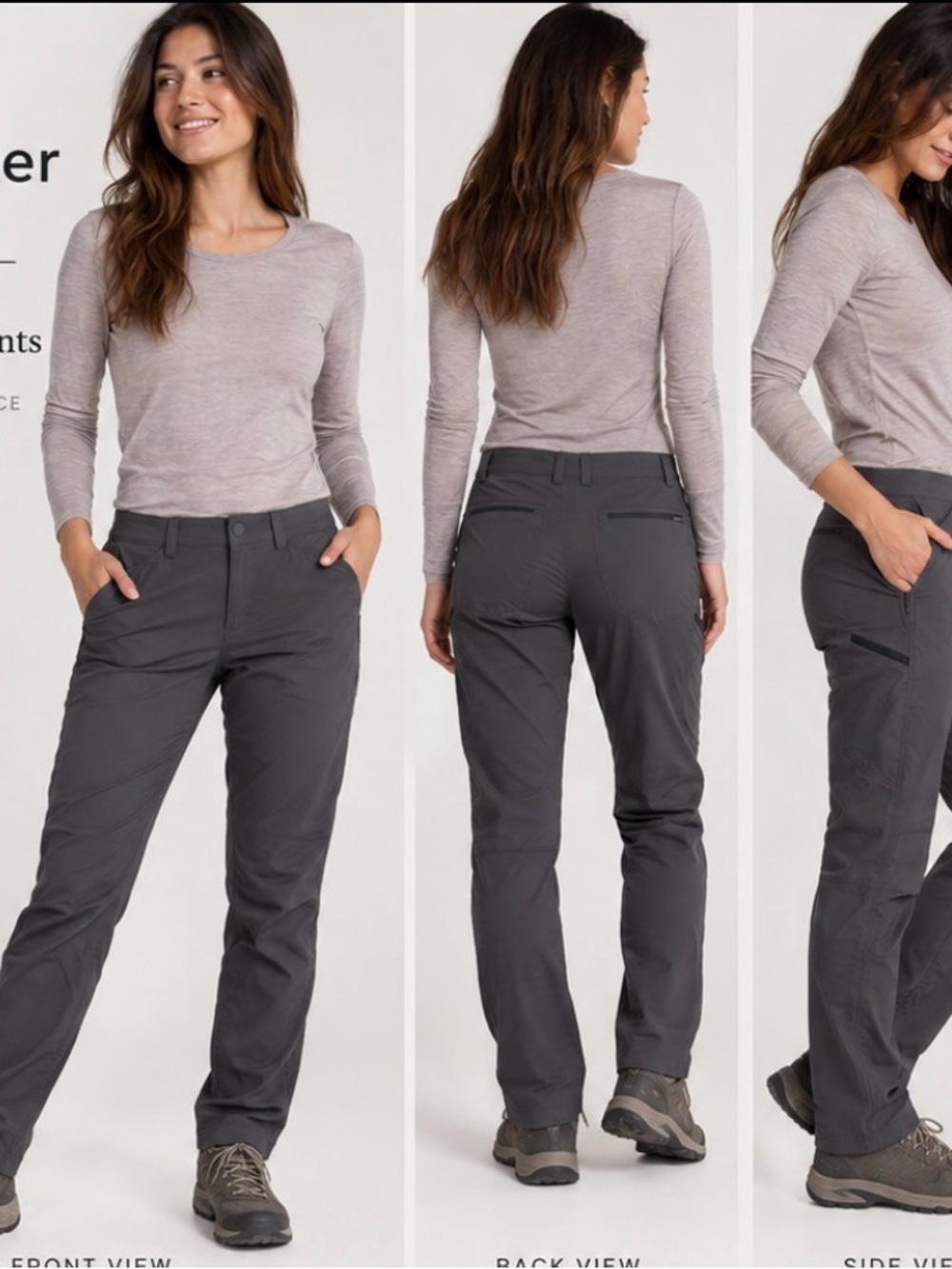 Icebreaker Women's Straight-Leg Outdoor Pants - Charcoal